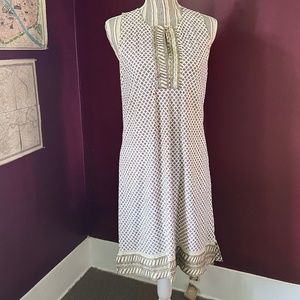Raffaela D'Angelo Women Ivory/brown Casual Dress M